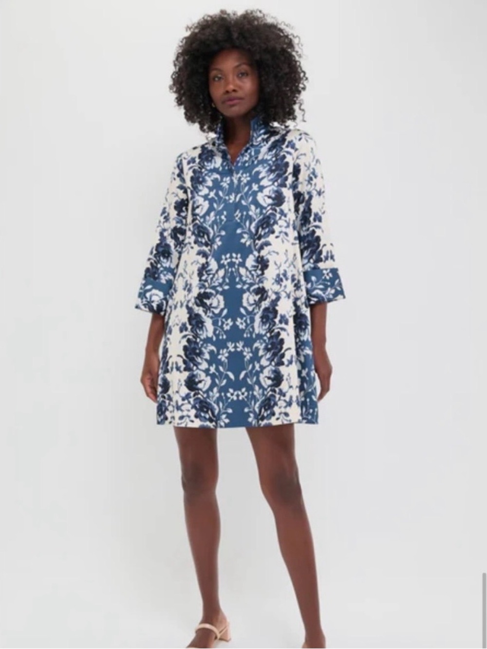 Tuckernuck Megan Dress Indigo Reflection Floral Cotton Size Medium